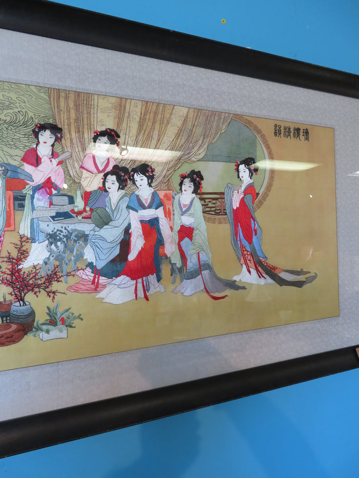 Chinese Silk Cloth Embroidery "Twelve Beauties of Jinling"