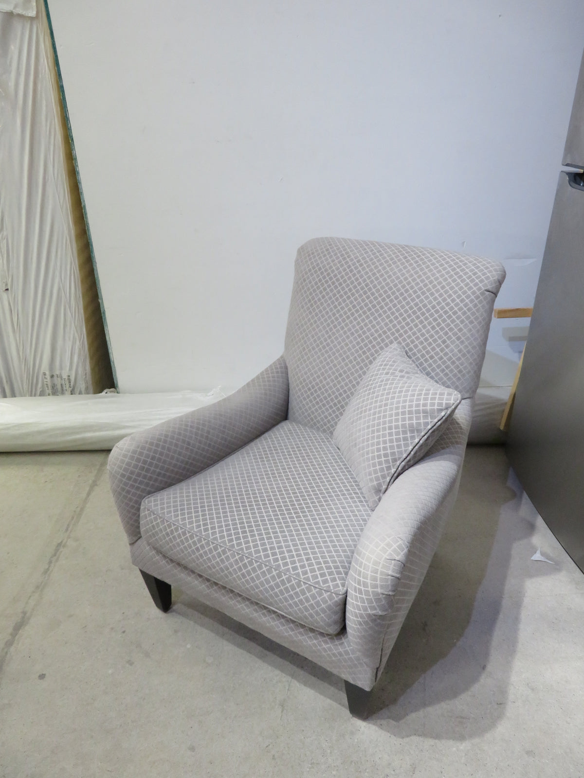 Lattice Pattern Armchair and Ottoman