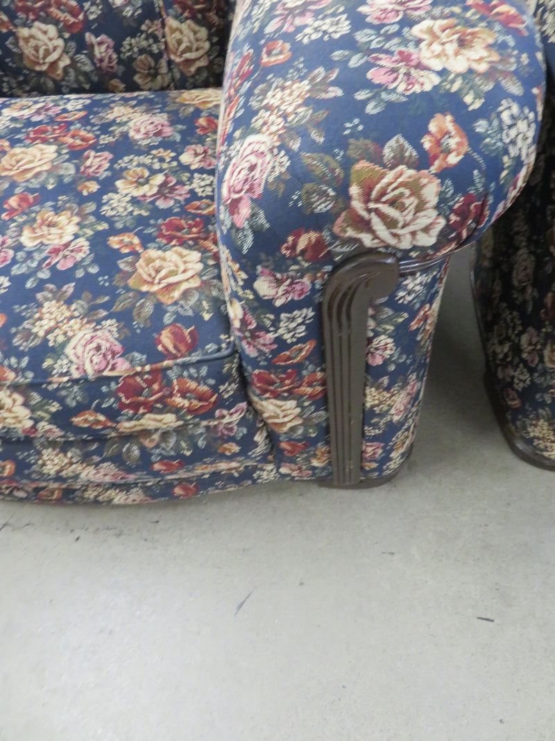 Dark Floral Patterned Arm Chair