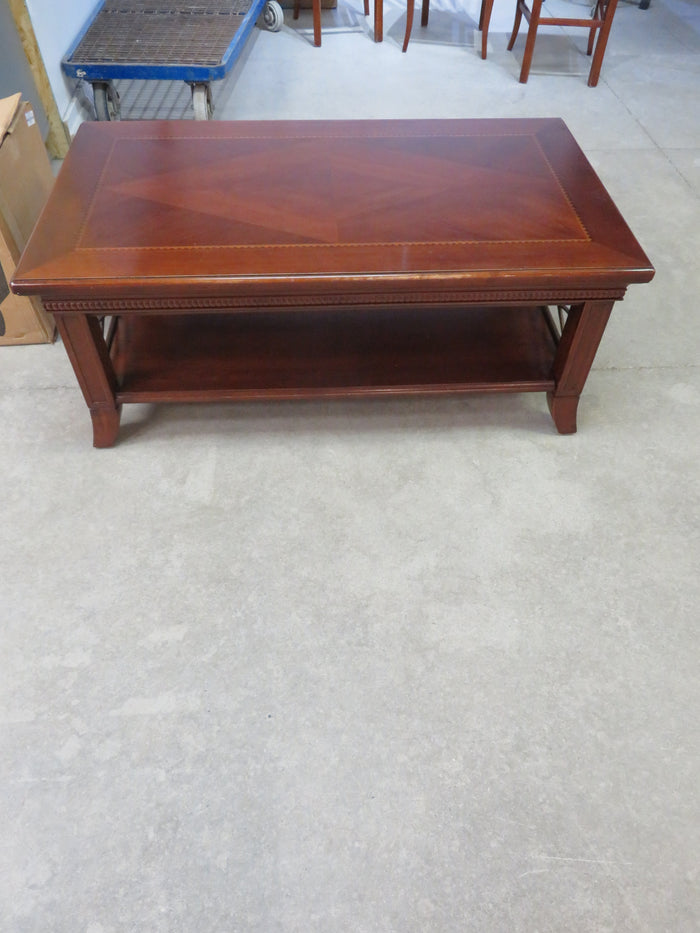 Traditional-style wood coffee table
