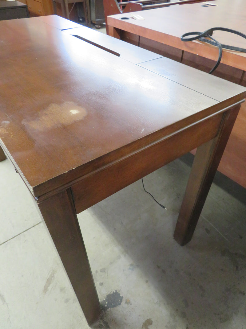 Wooden Desk with Built-in Electrical Outlets