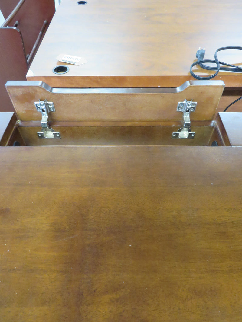 Wooden Desk with Built-in Electrical Outlets