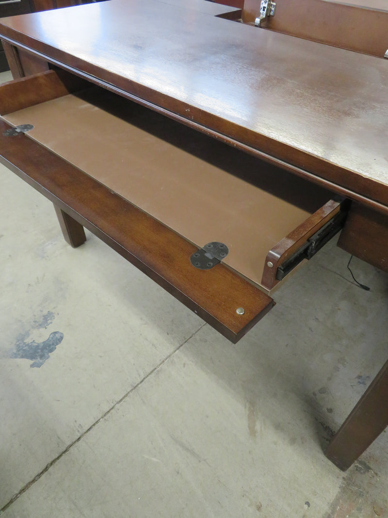 Wooden Desk with Built-in Electrical Outlets