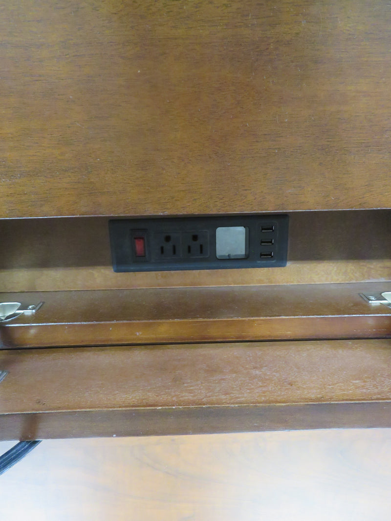 Wooden Desk with Built-in Electrical Outlets