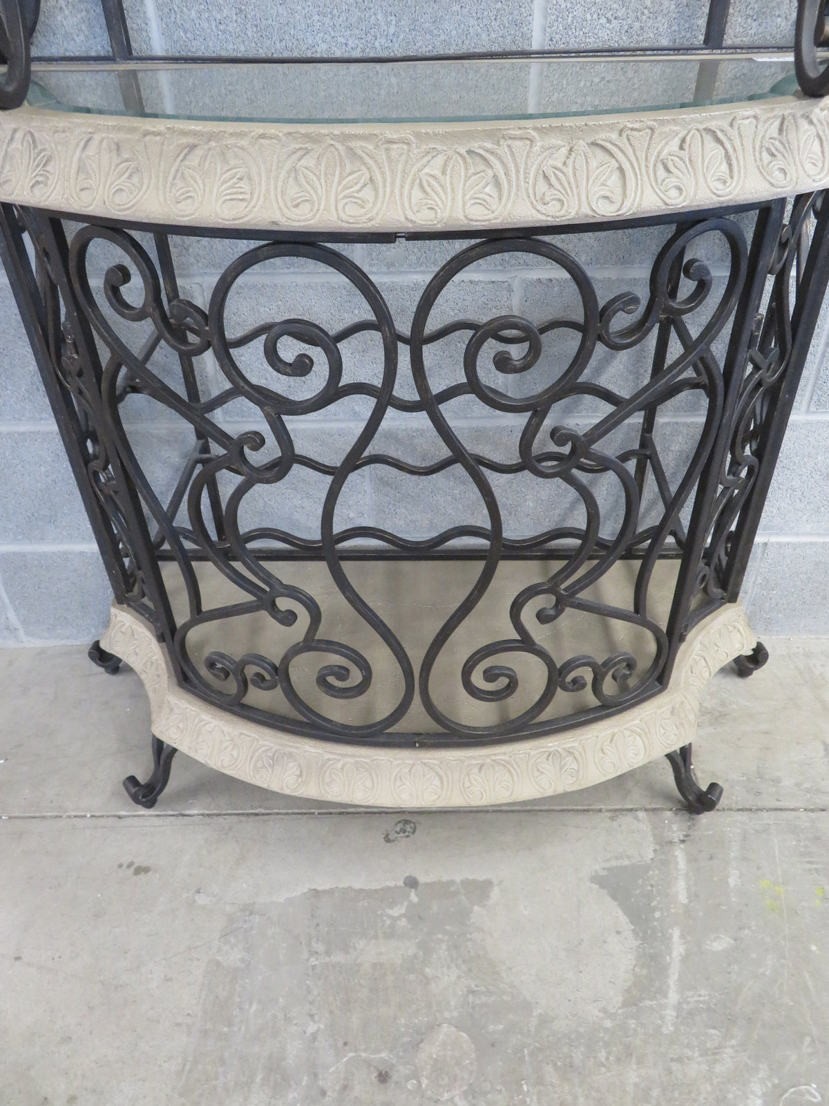 Dry Bar Cabinet - Wrought Iron and Stone