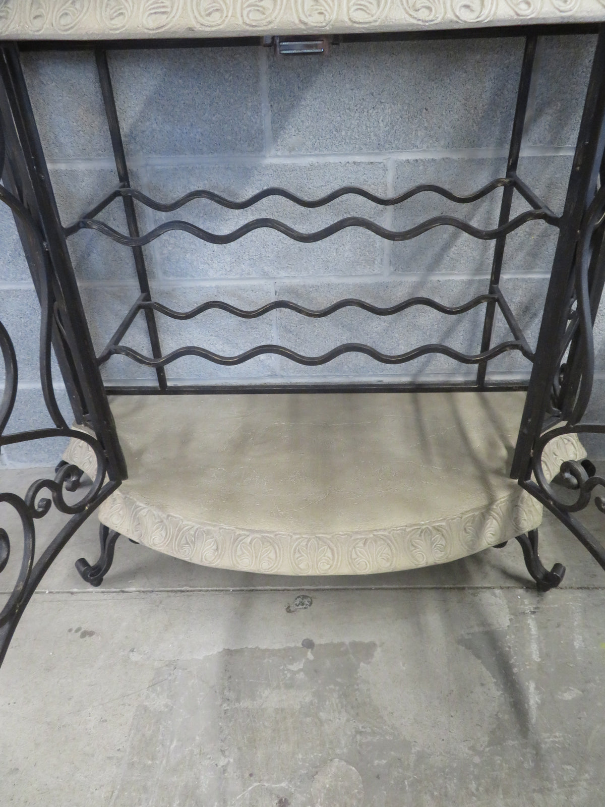 Dry Bar Cabinet - Wrought Iron and Stone