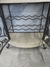 Dry Bar Cabinet - Wrought Iron and Stone