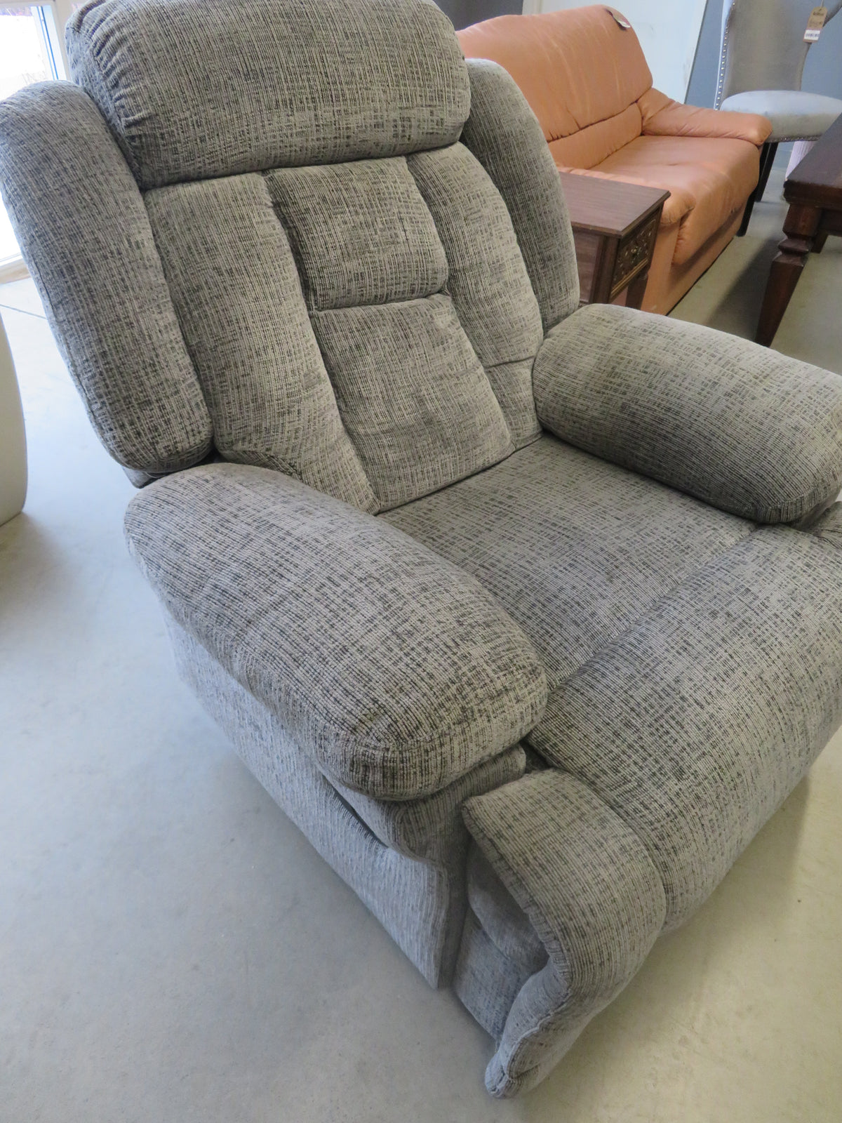 Recliner Armchair in Gray Fabric