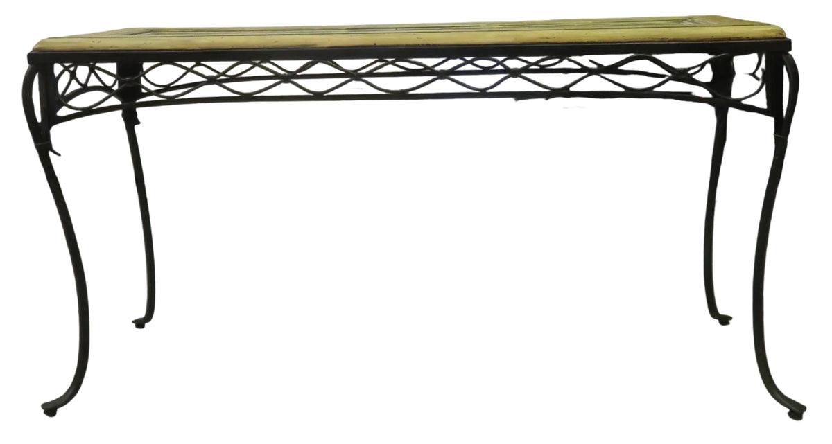 Console table with glass top and Metal Base