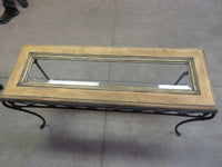 Console table with glass top and Metal Base