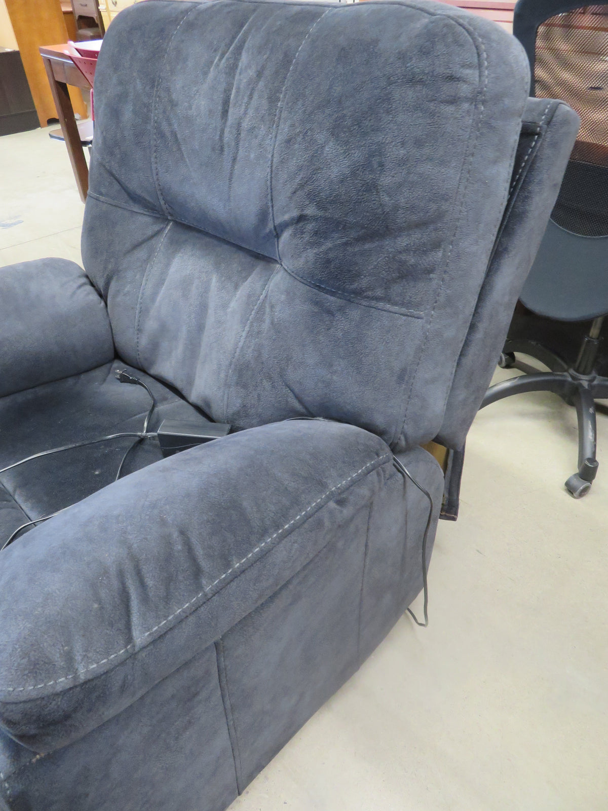 Electric Power Recliner in Navy Blue