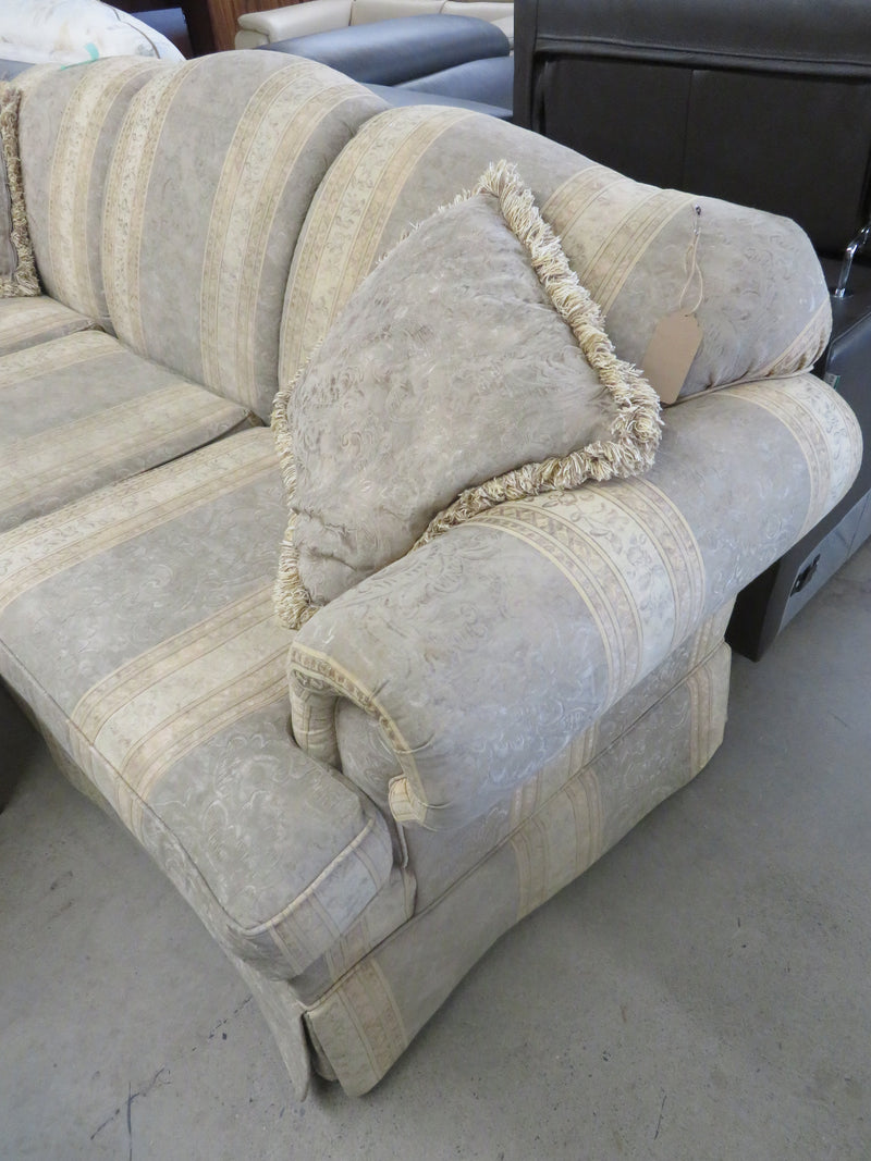 3-Seat Sofa in Gray Striped Fabric