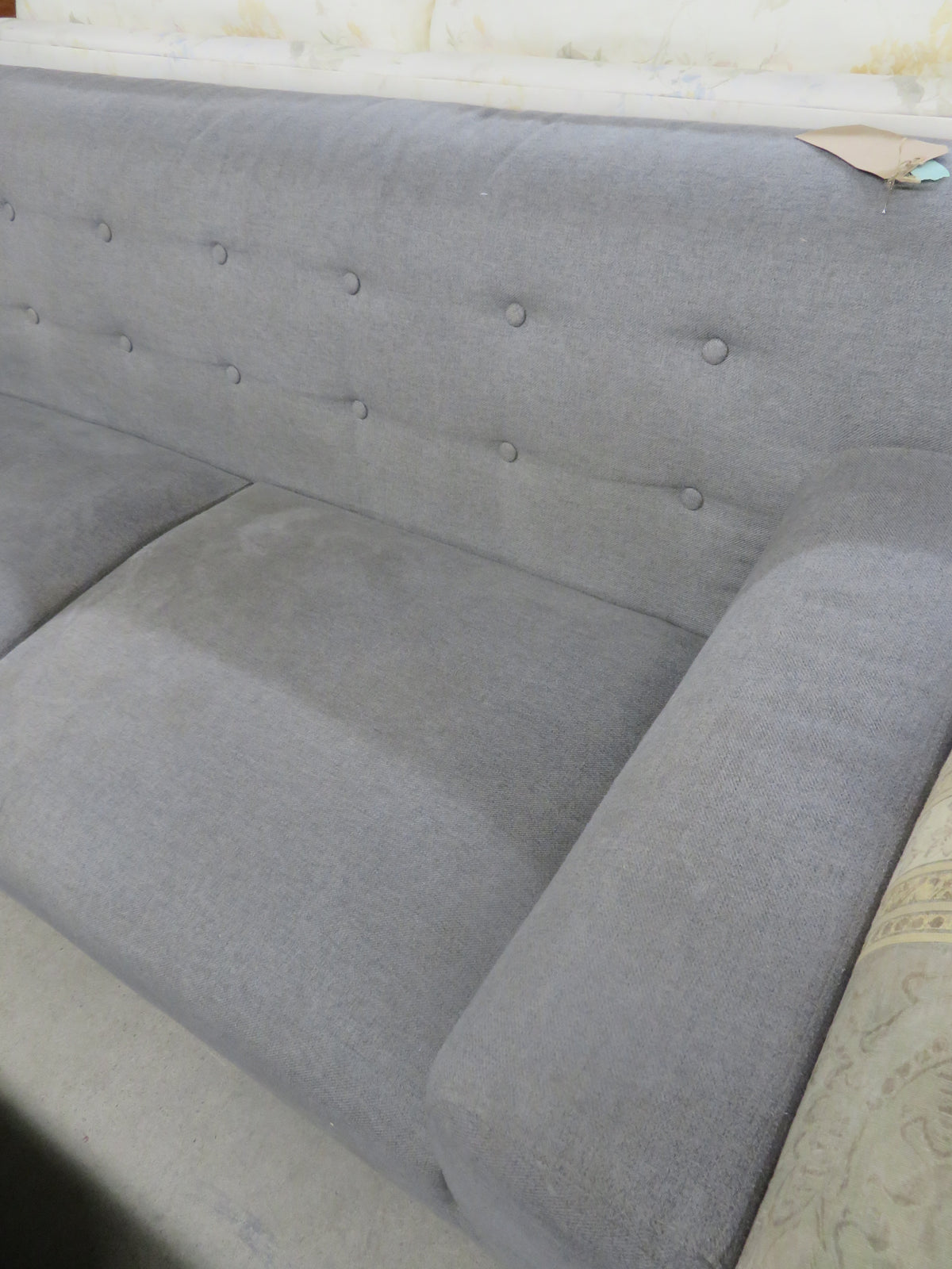 Love Seat in Gray Fabric