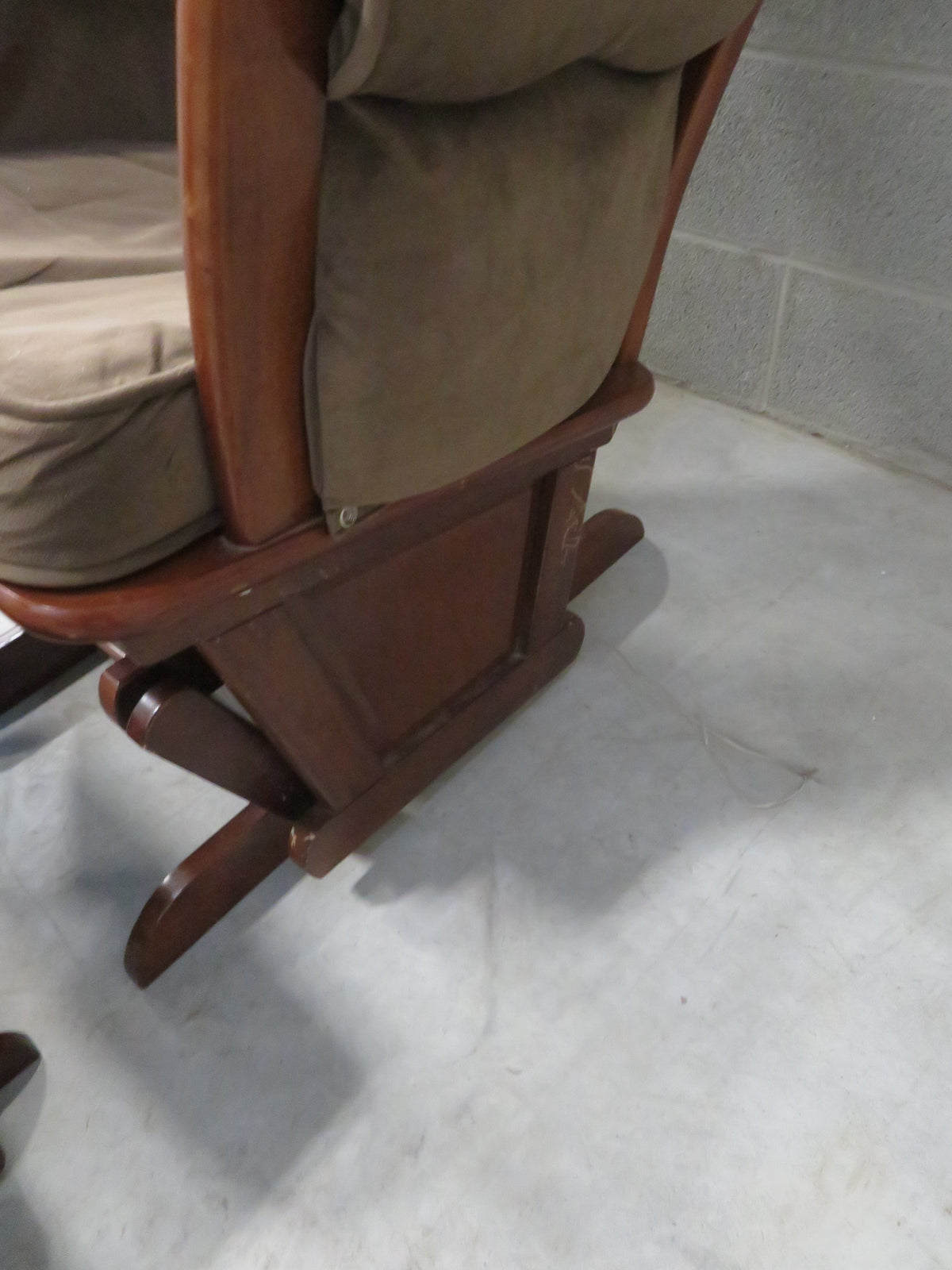 Rocking Chair and Ottoman in Brown Velour