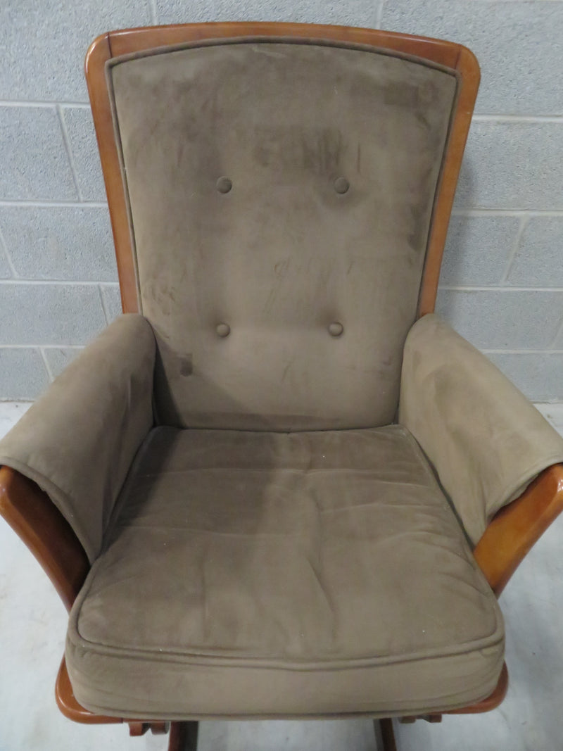 Rocking Chair and Ottoman in Brown Velour