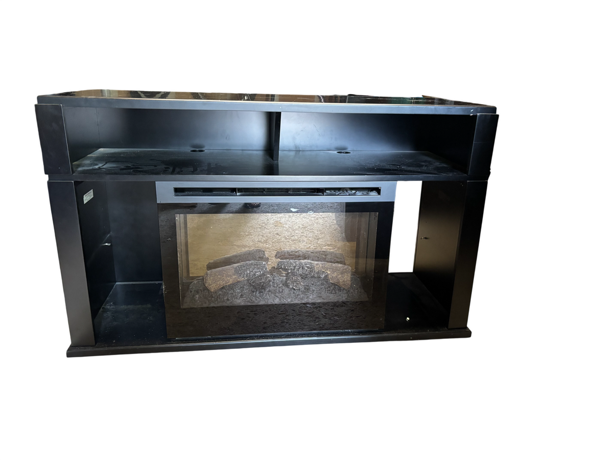 Black Electric Fireplace TV Stand