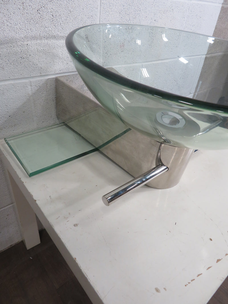 Chrome and Glass Bathroom Sink