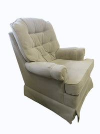 Beige Swivel Chair with Ottoman