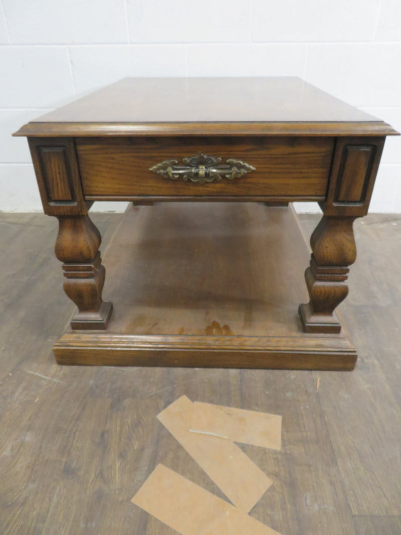 Wooden Side Table with Single Drawer