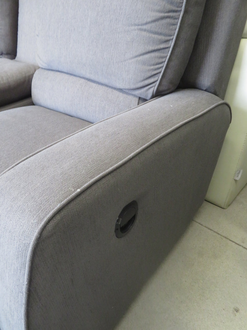 2-Seater Gray Fabric Recliner Sofa