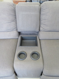 2-Seater Gray Fabric Recliner Sofa