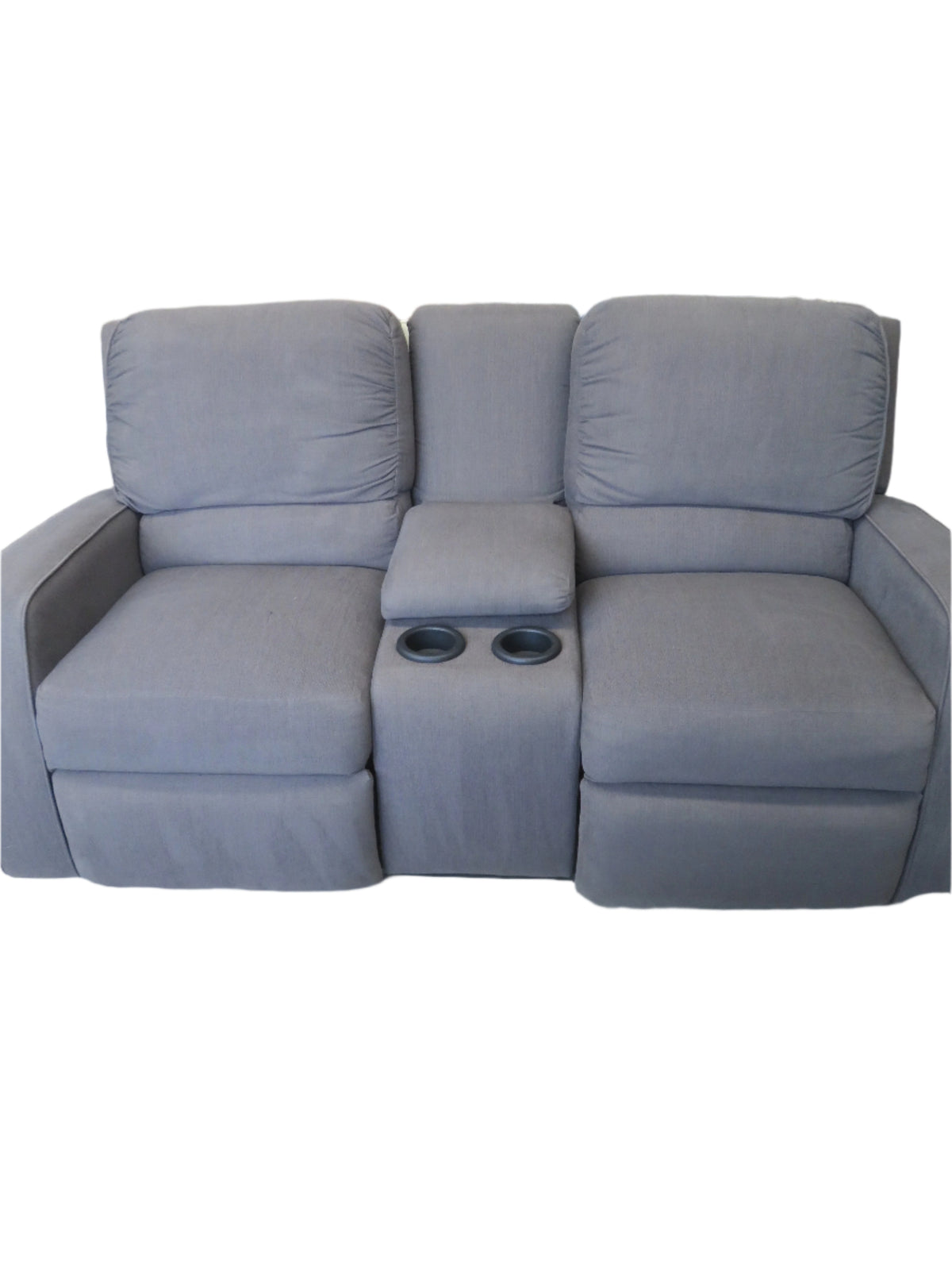 2-Seater Gray Fabric Recliner Sofa