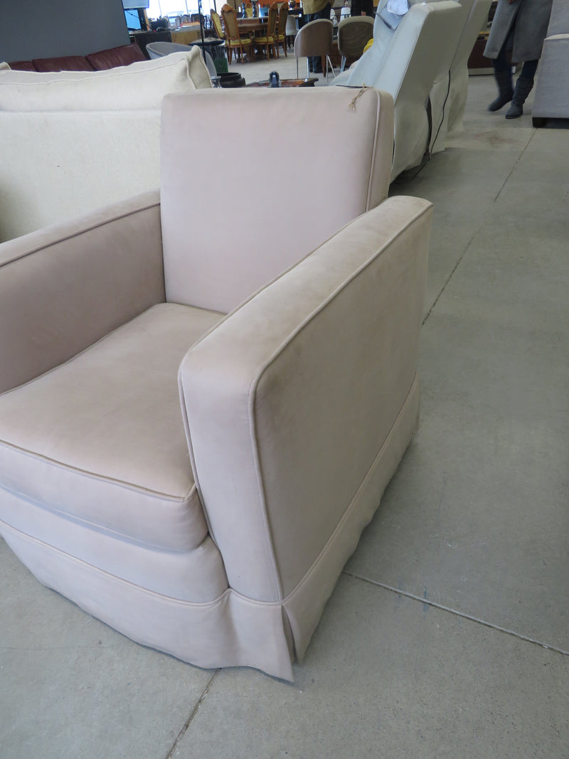 Beige Velour Arm Chair