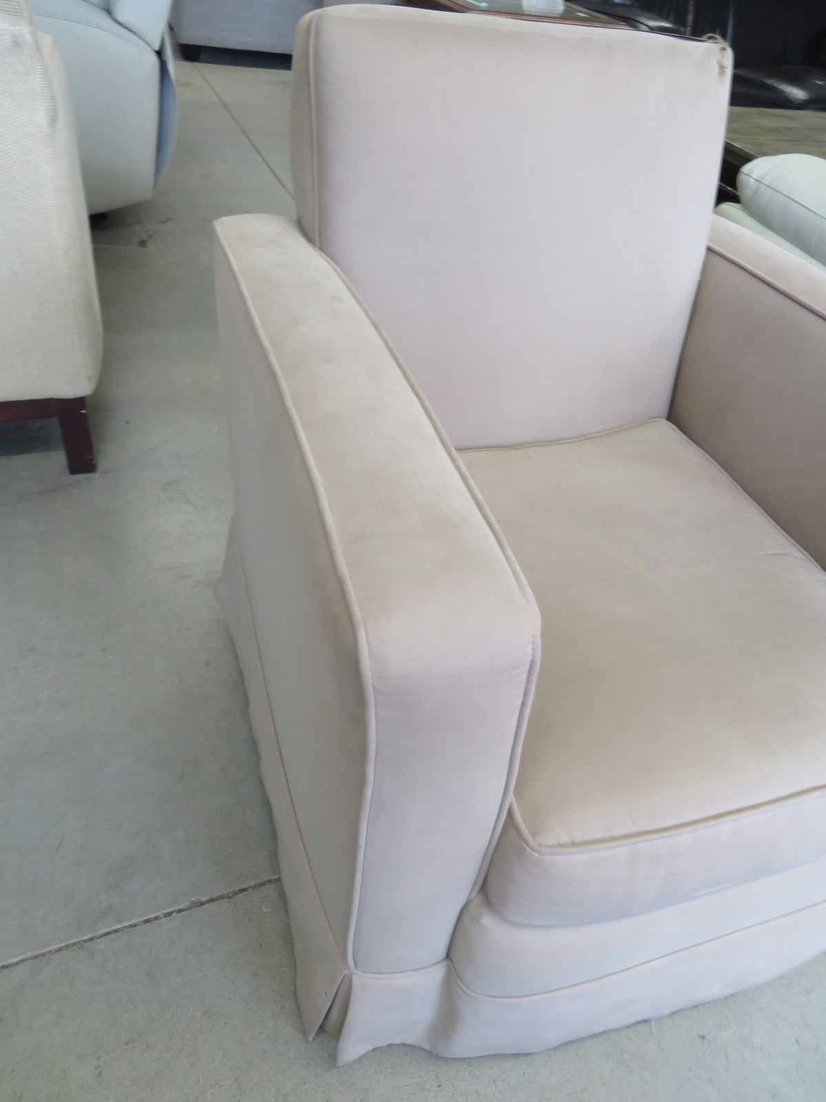 Beige Velour Arm Chair