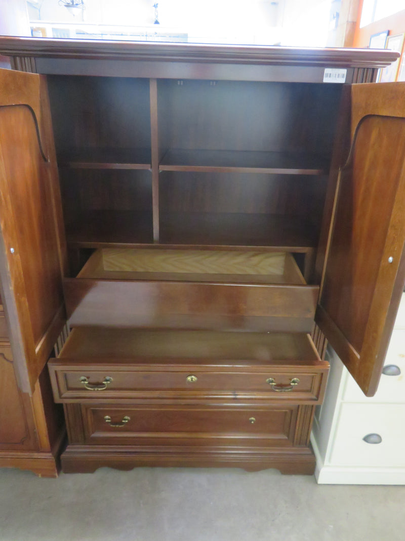 Solid Wood Armoire with Four Drawers