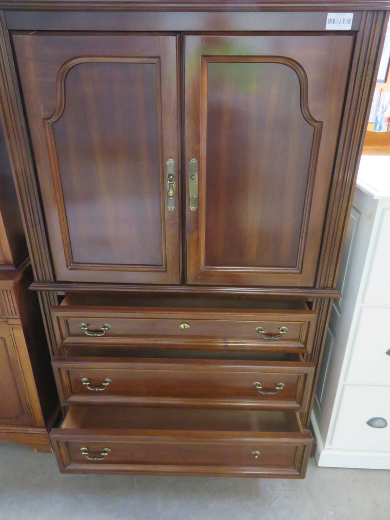 Solid Wood Armoire with Four Drawers