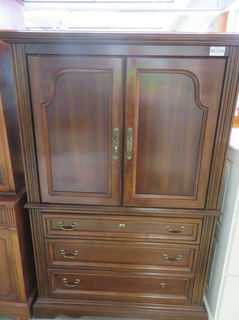 Solid Wood Armoire with Four Drawers