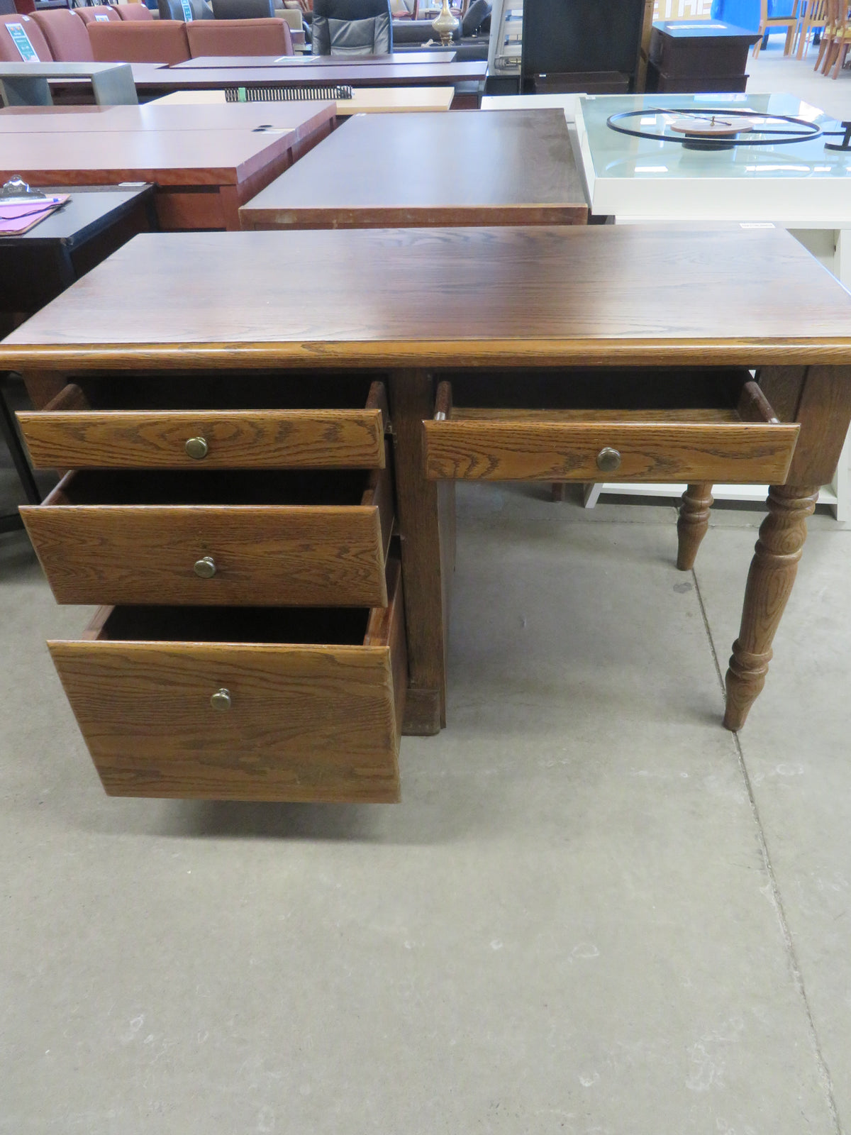 Single Pedestal Solid Wood Desk