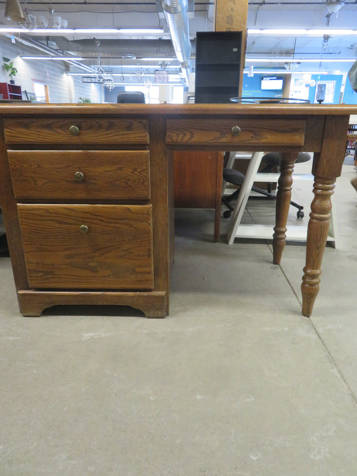 Single Pedestal Solid Wood Desk