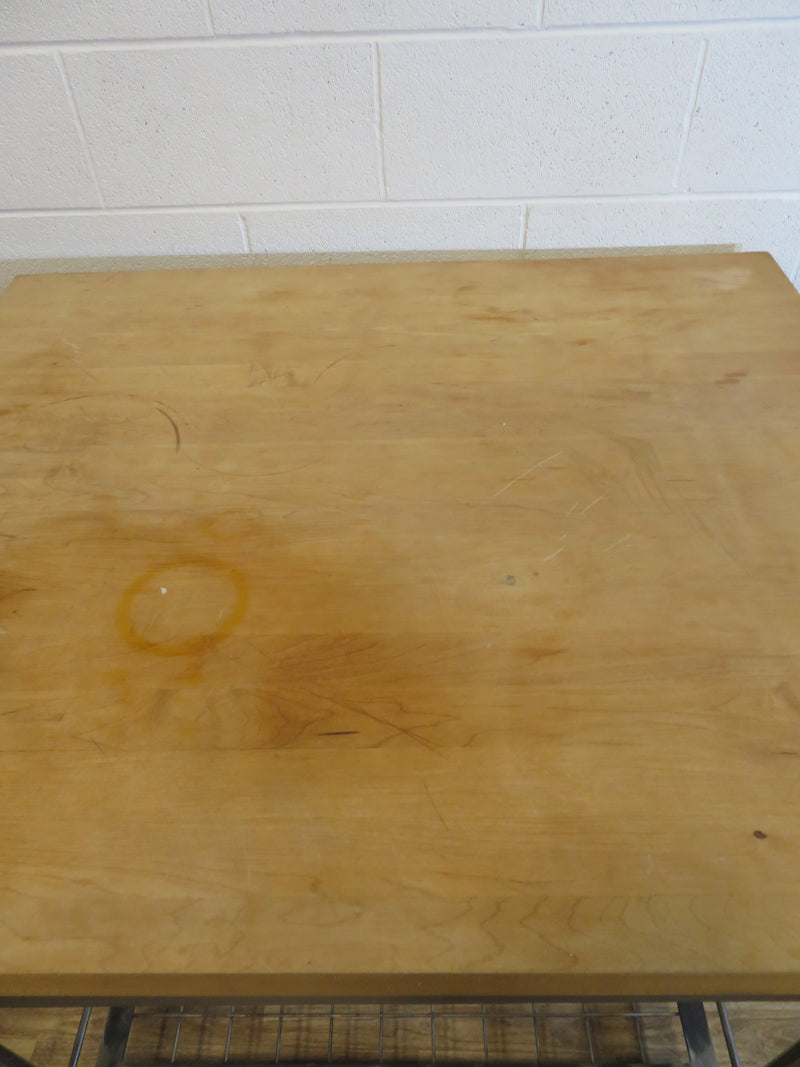 Butcher Block Table with Steel Base