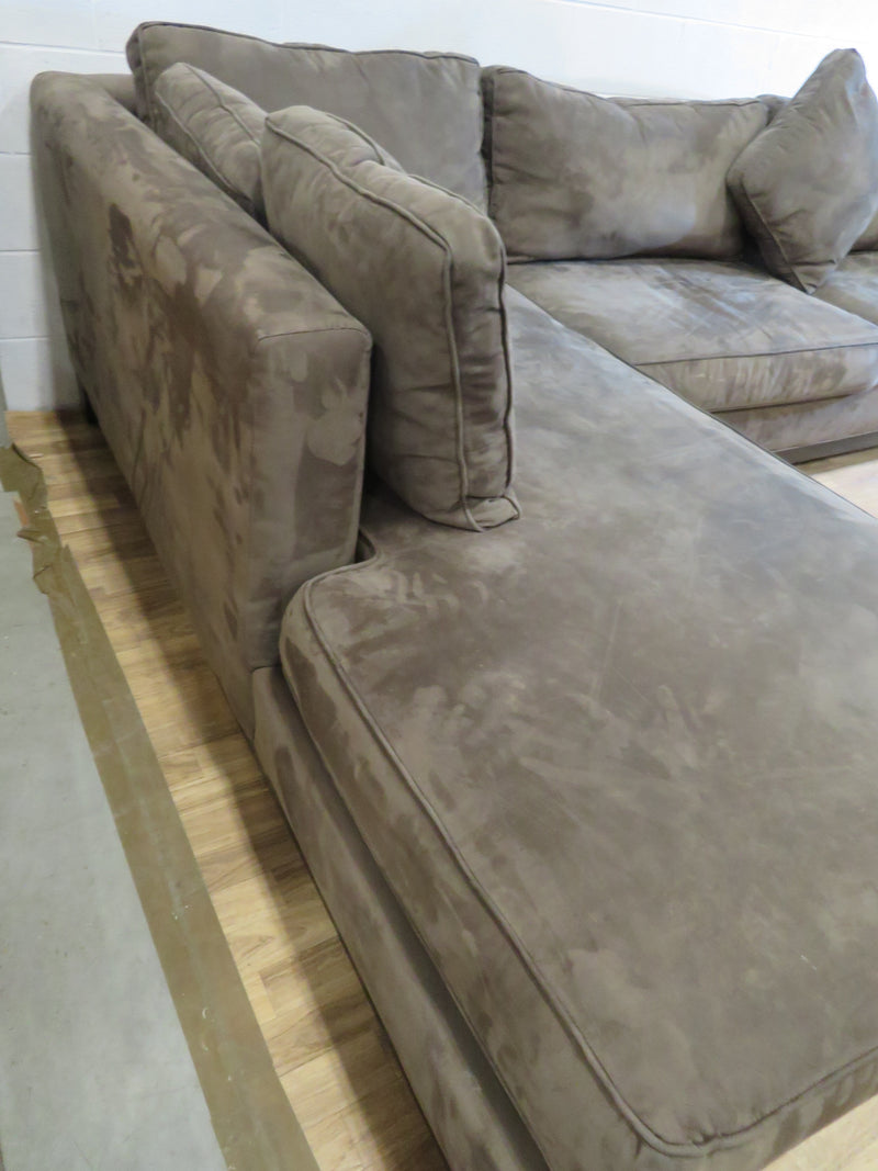 2Piece Khaki Sectional Sofa in Velour Habitat ReStore GTA