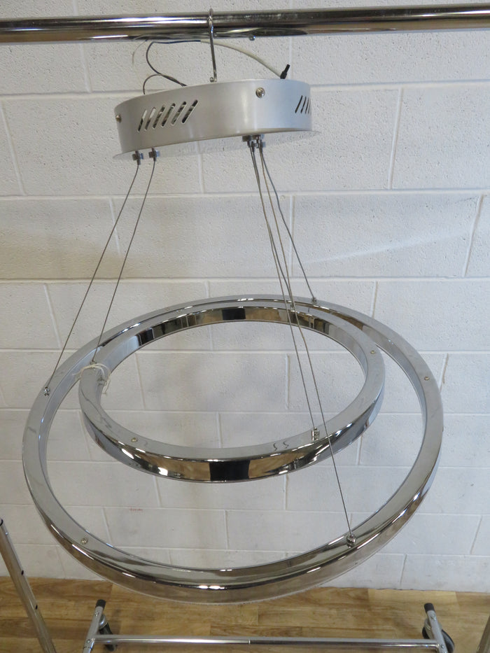 Two Ring Chrome LED Chandelier