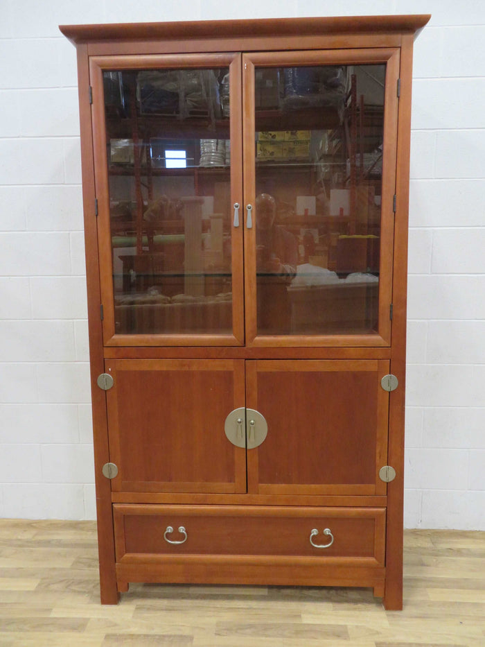 Solid Wood China Cabinet with Glass Doors