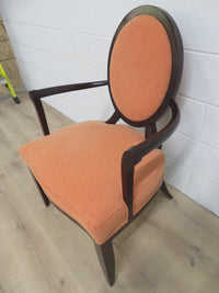 Orange Fabric Captains Dining Chair