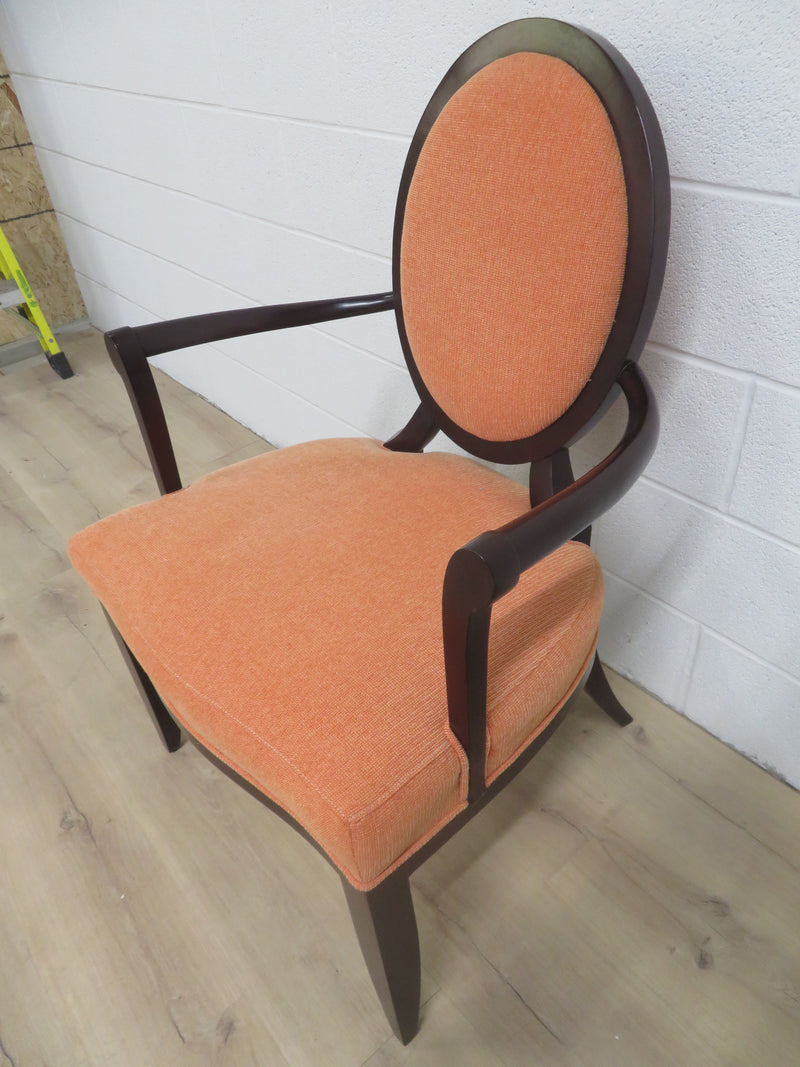 Orange Fabric Captains Dining Chair