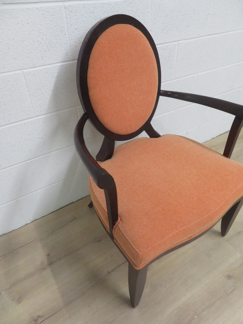Orange Fabric Captains Dining Chair