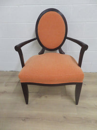 Orange Fabric Captains Dining Chair