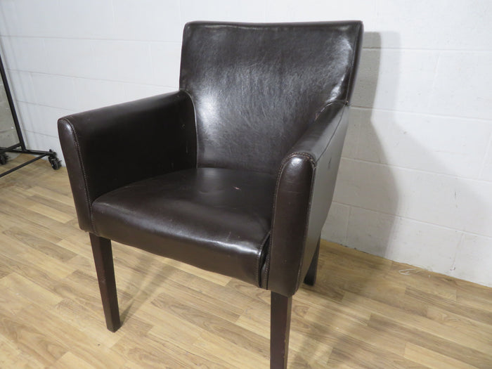 Brown Faux Leather Dining Chair