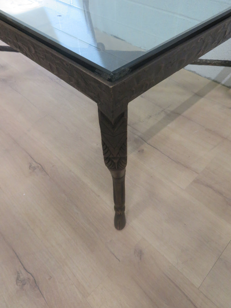 Wrought Iron with Glass Top Coffee Table