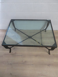 Wrought Iron with Glass Top Coffee Table