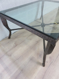 Wrought Iron with Glass Top Coffee Table