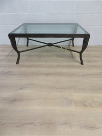 Wrought Iron with Glass Top Coffee Table