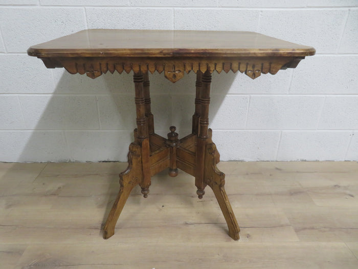 Antique Wooden Table with Rounded Corners