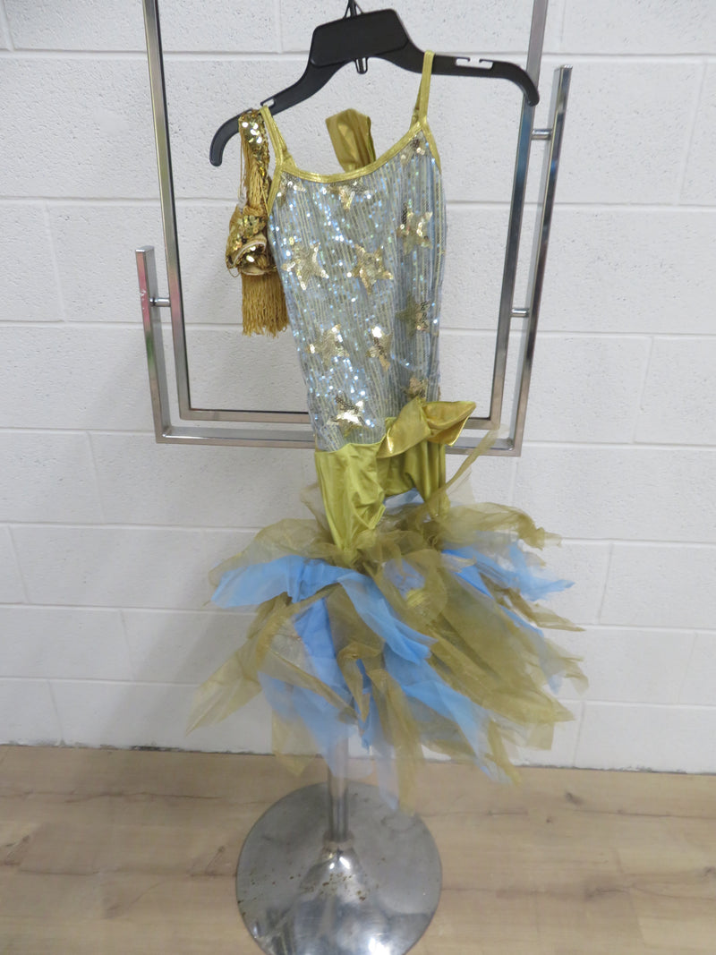 "Curtain Call" Tutu Style Costume - Gold and Blue