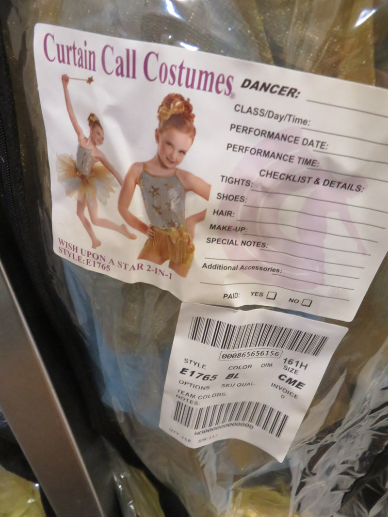 "Curtain Call" Tutu Style Costume - Gold and Blue