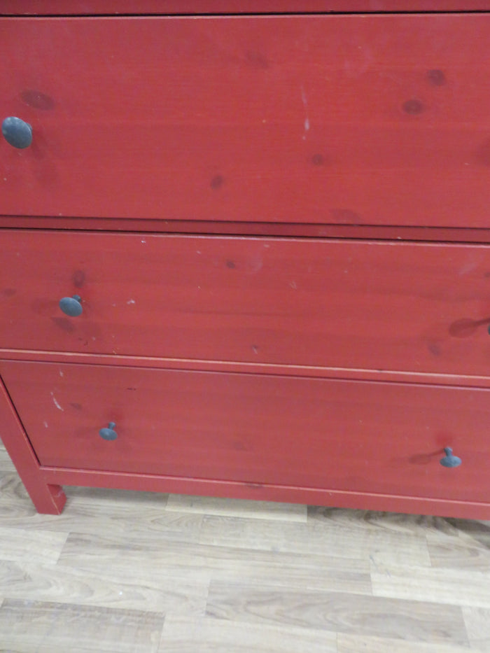 3-Drawer Dresser Painted in Red